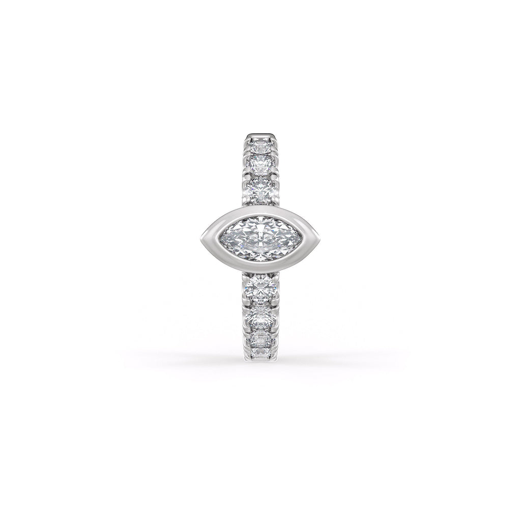 Fine jewellery white gold diamond hoop design