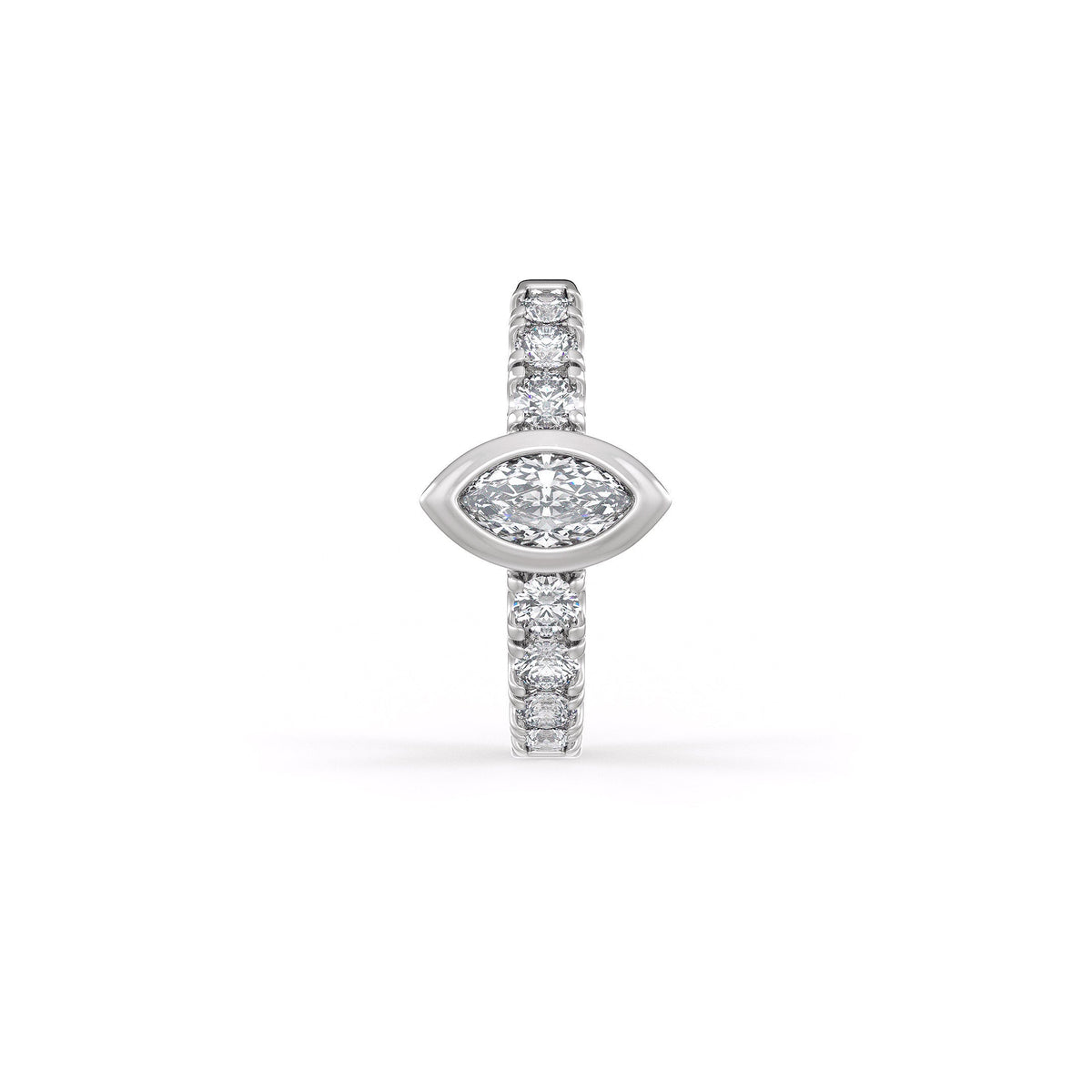 Fine jewellery white gold diamond hoop design