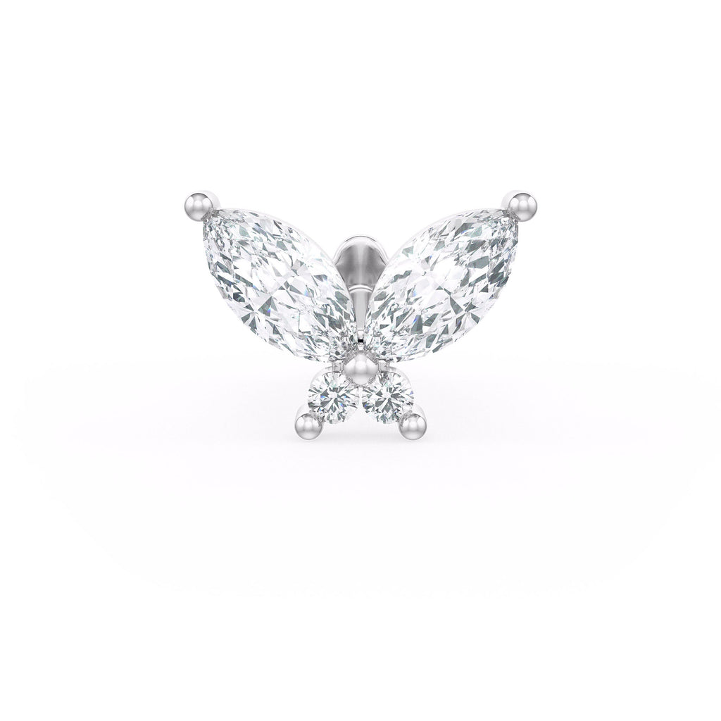 Glamorous butterfly diamond tragus stud
