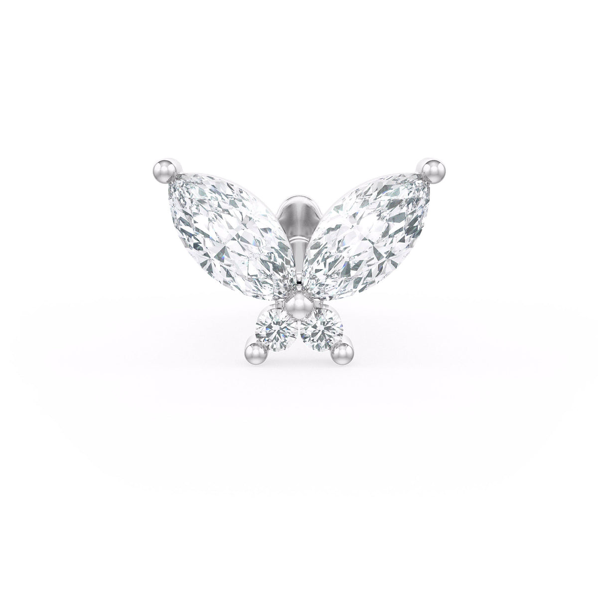Glamorous butterfly diamond tragus stud