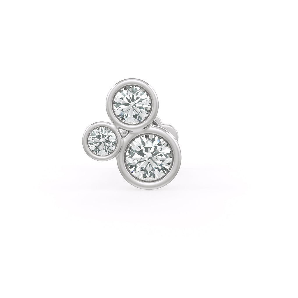 Ohrstecker aus 18-karätigem Weißgold mit Diamant (0,20 ct) und Schraubverschluss für Knorpelpiercings