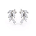 Marquise Leaf Diamond Stud Earrings