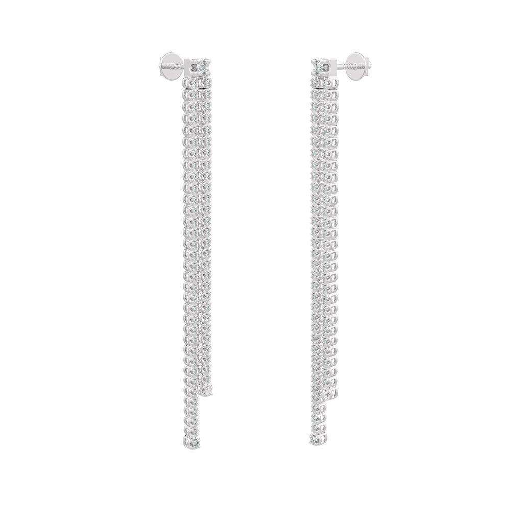 0.90ct diamond tennis earrings in 18ct white gold