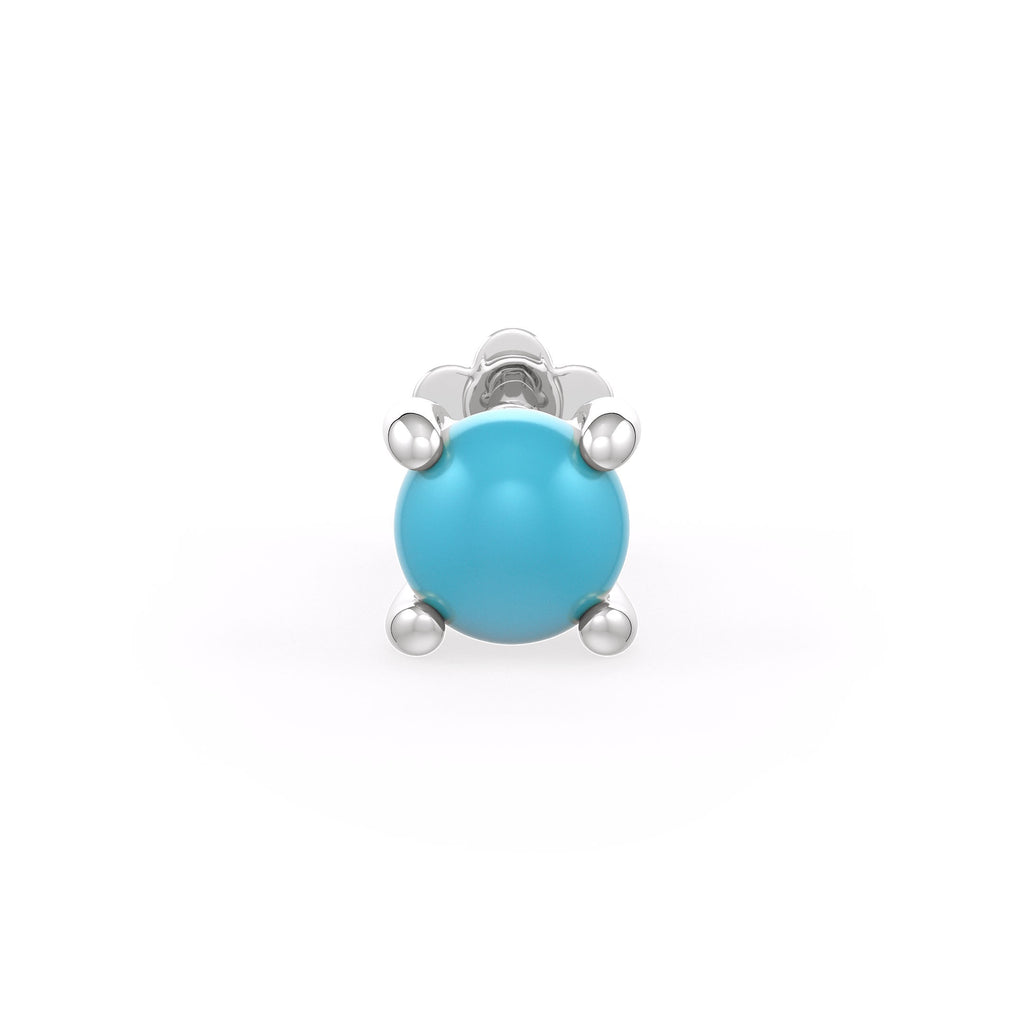Lucky turquoise nose pin with screwback