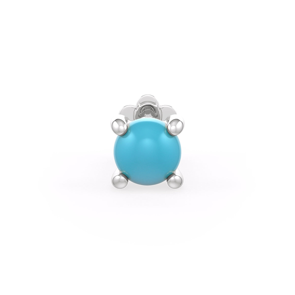 Lucky turquoise nose pin with screwback