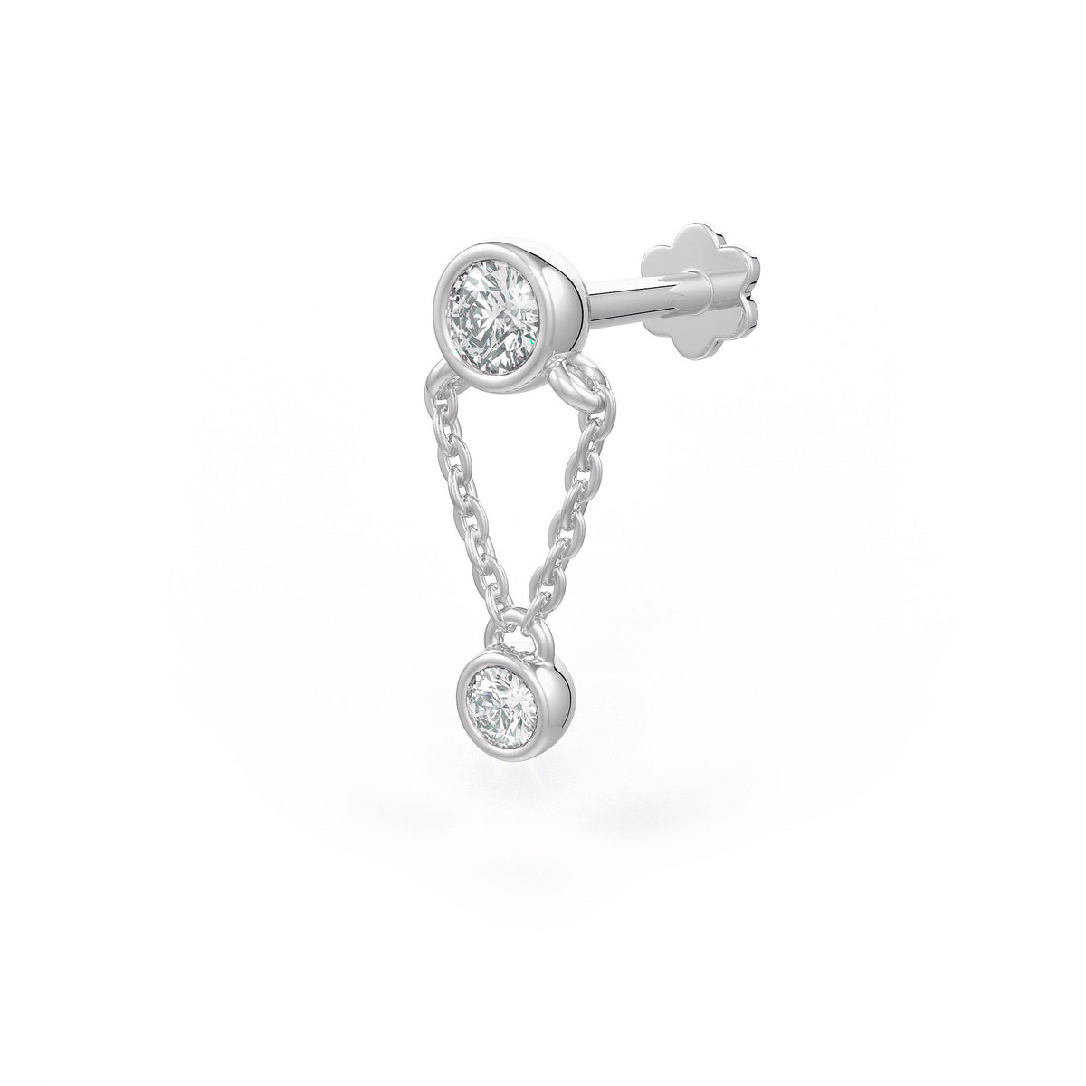 0.11ct diamond chain stud