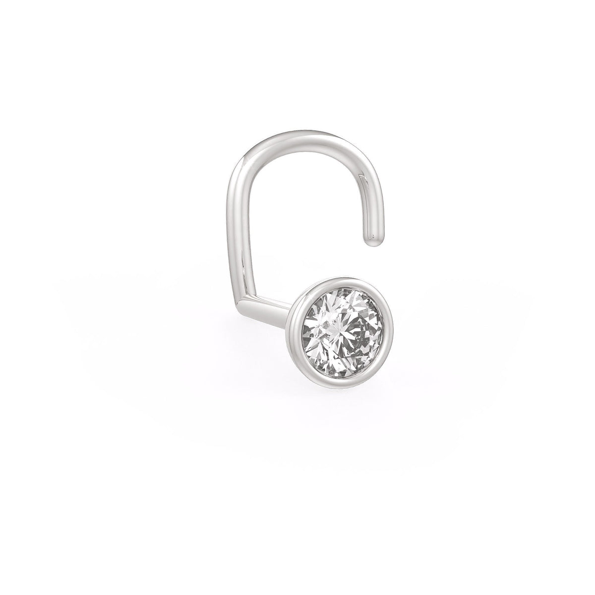 Puce de nez classique sertie de diamants | Or blanc 18 carats