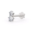 Twin diamond screwback nose stud in 18K white gold