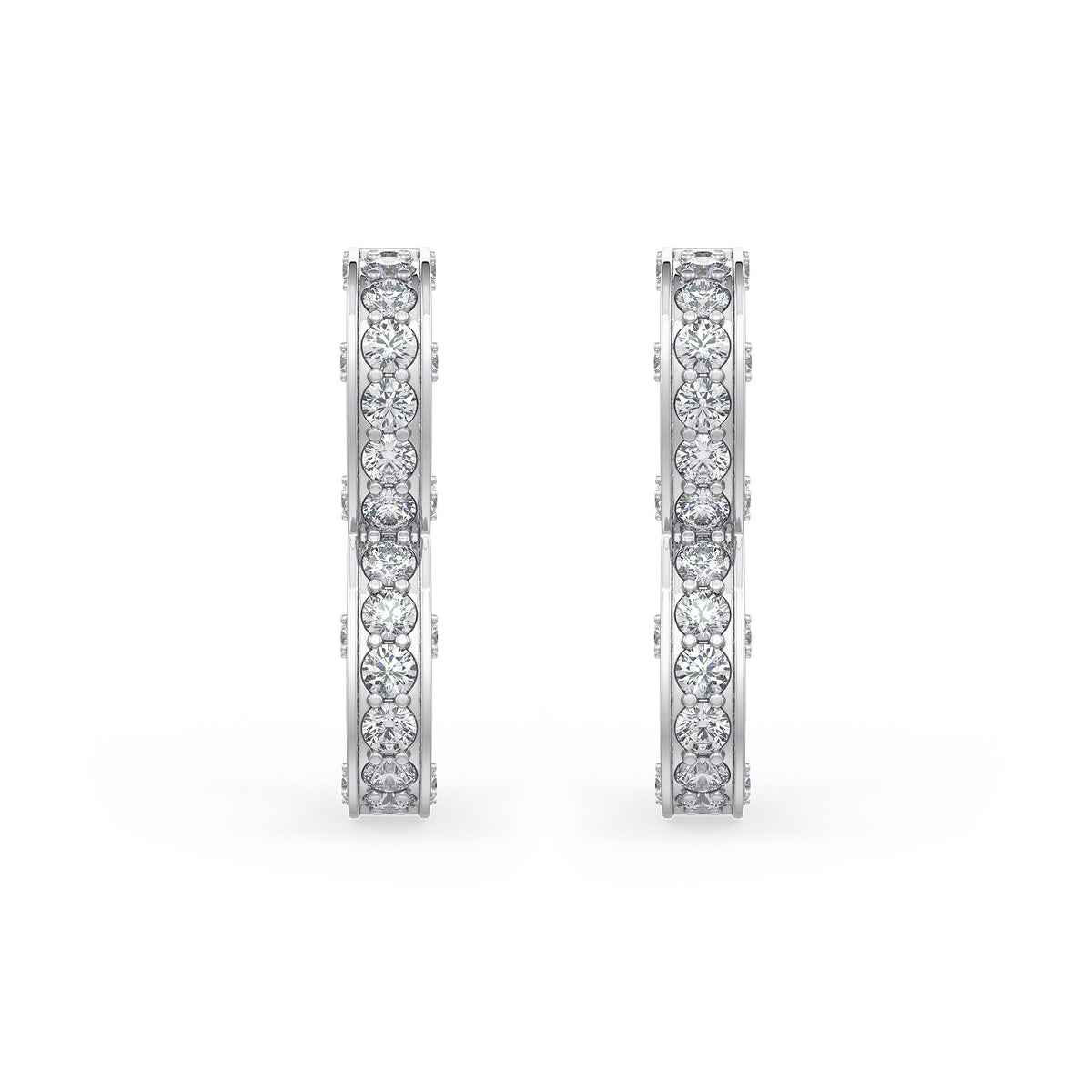1ct Diamond Heart Earrings White Gold