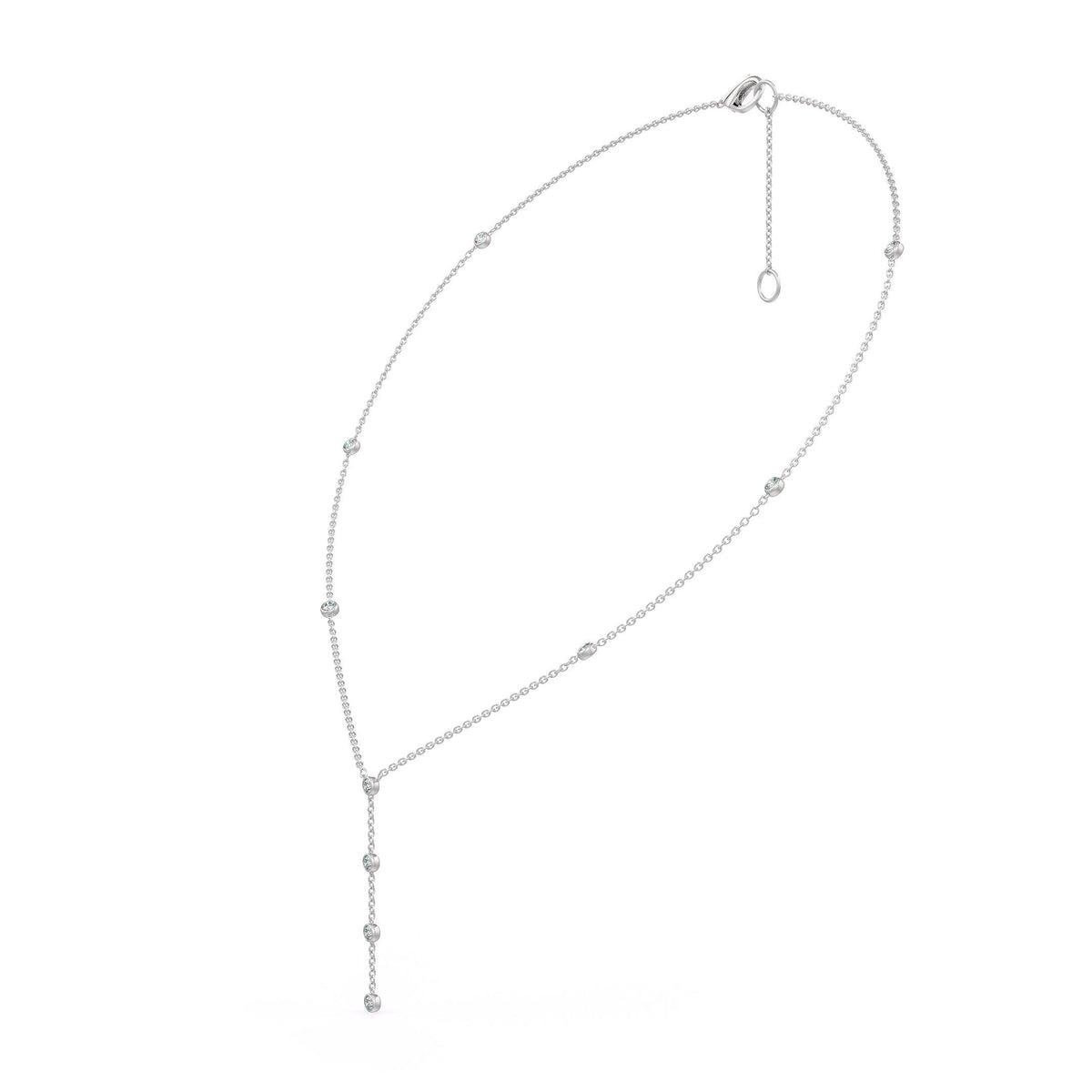 18ct white gold dazzling diamond lariat necklace