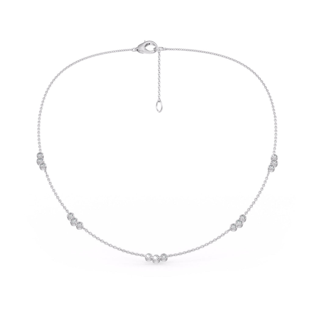 18ct white gold diamond necklace trilogy by the yard