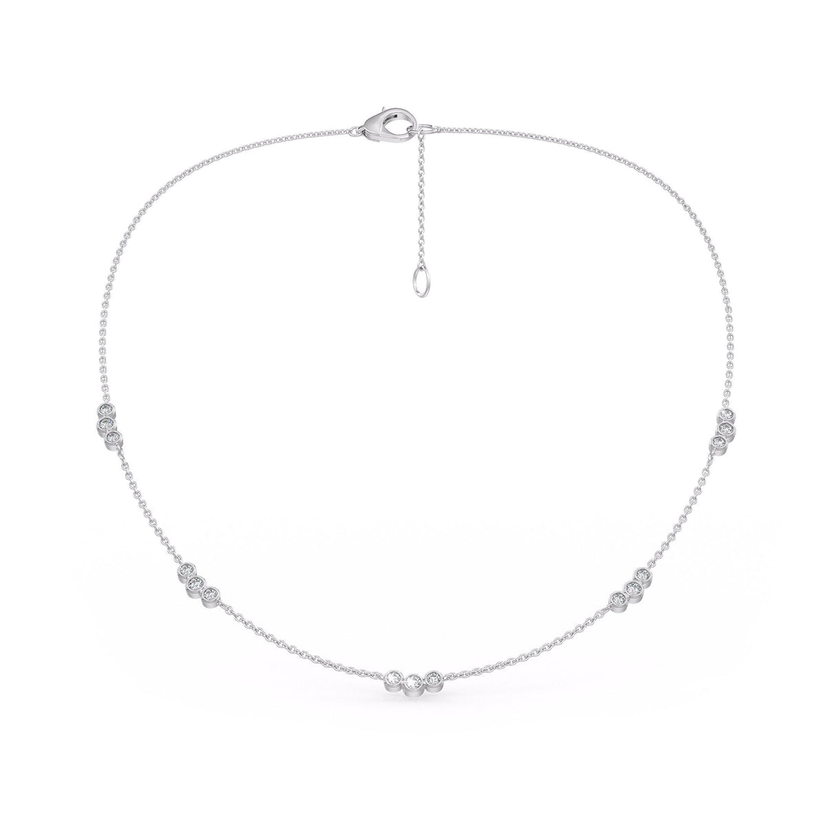 18ct white gold diamond necklace trilogy by the yard