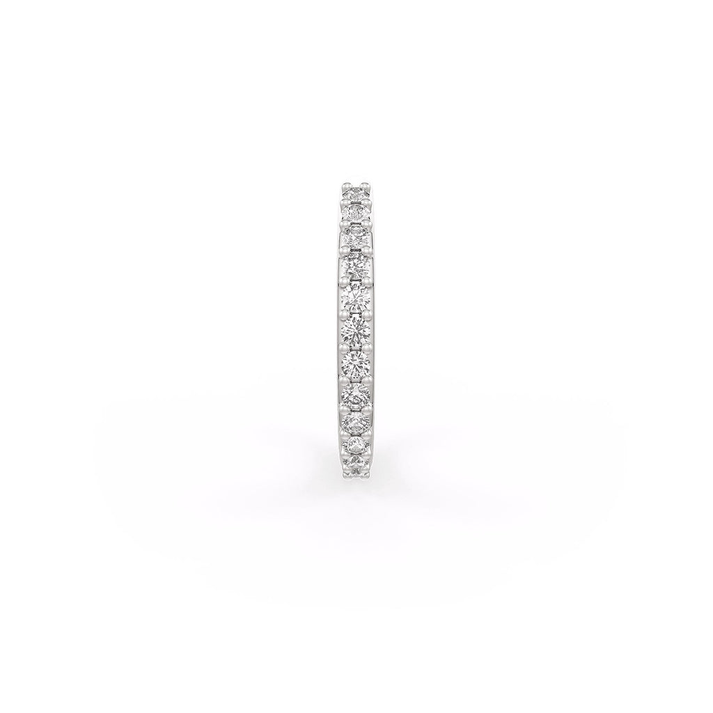 Diamond Skinny Nose Ring Eternity Hoop 18ct White Gold