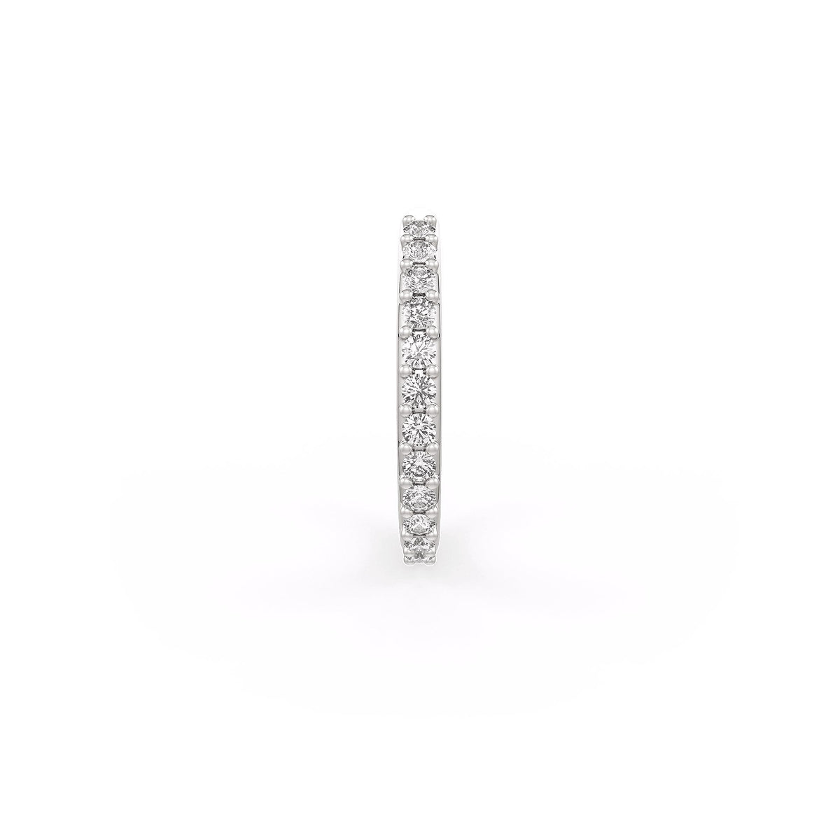 Diamond Skinny Nose Ring Eternity Hoop 18ct White Gold