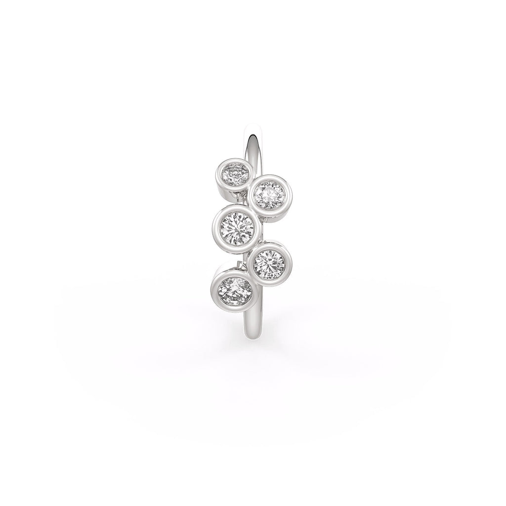 Delicate diamond bubble nose ring in white gold