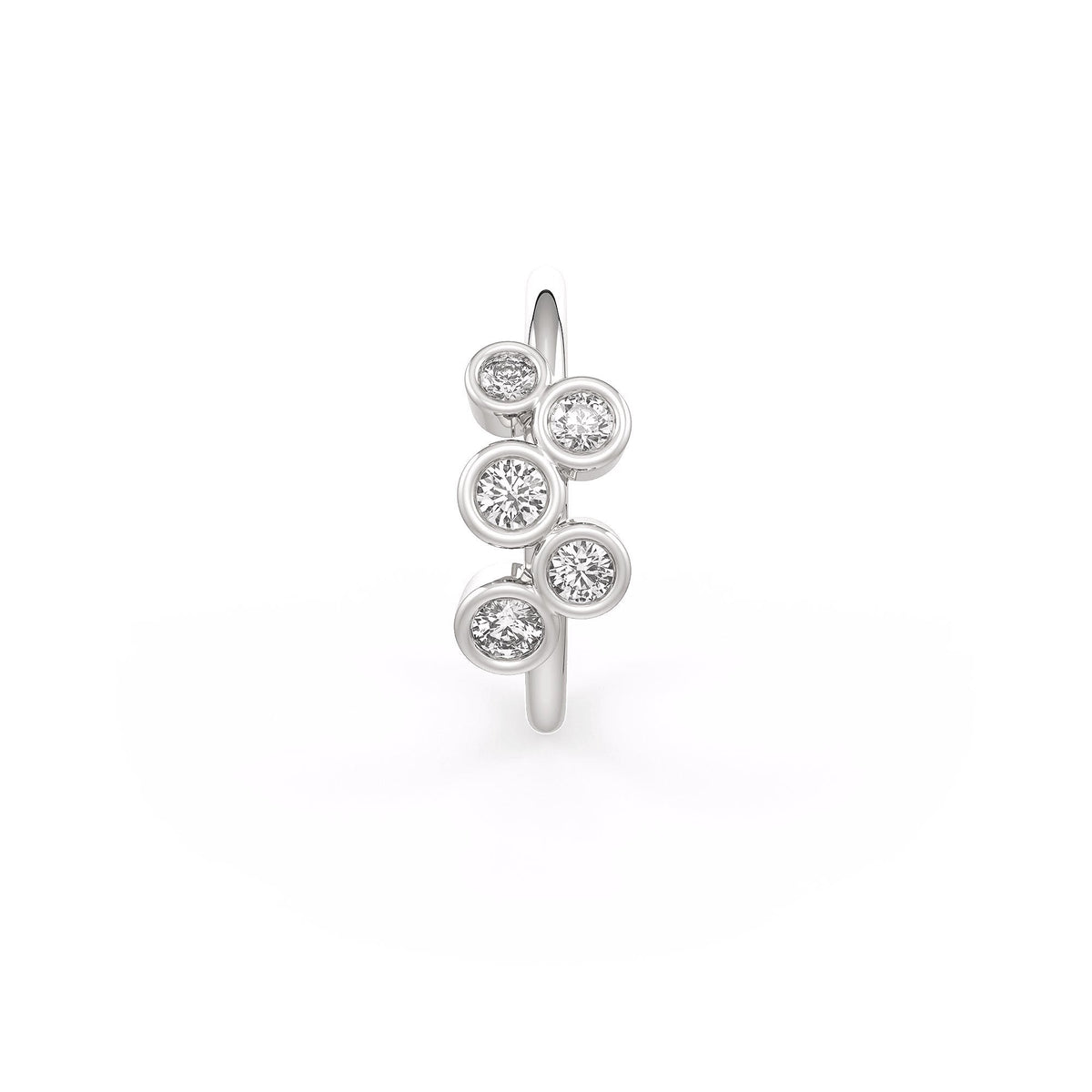 Delicate diamond bubble nose ring in white gold