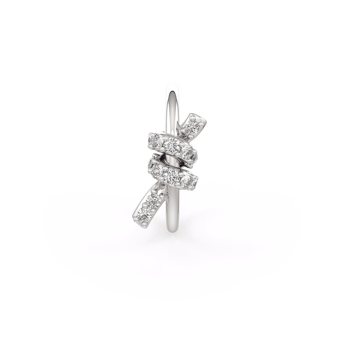Diamond knot nose jewellery in 18ct white gold