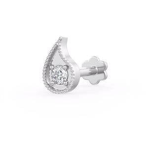 Paisley Design Solitaire Diamond Nose Stud