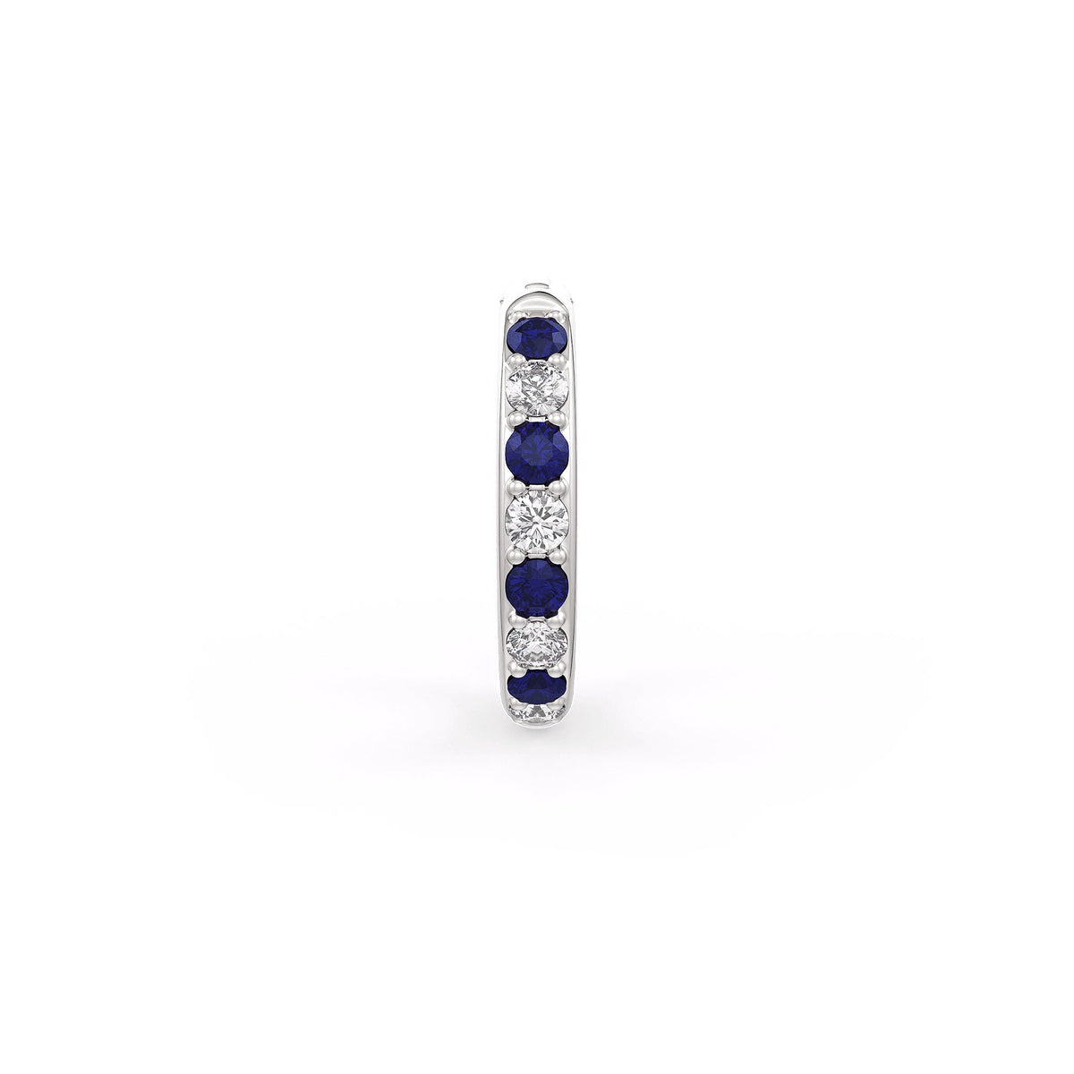 Small skinny diamond sapphire nose hoop