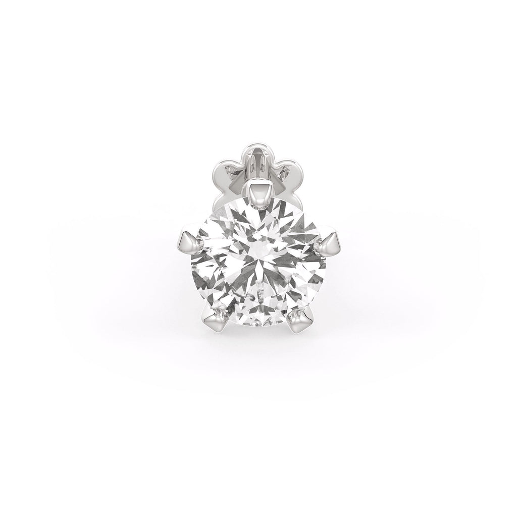 Solitaire Diamond Nose Stud 0.18ct Nasal Piercing 18ct White Gold Large Unisex