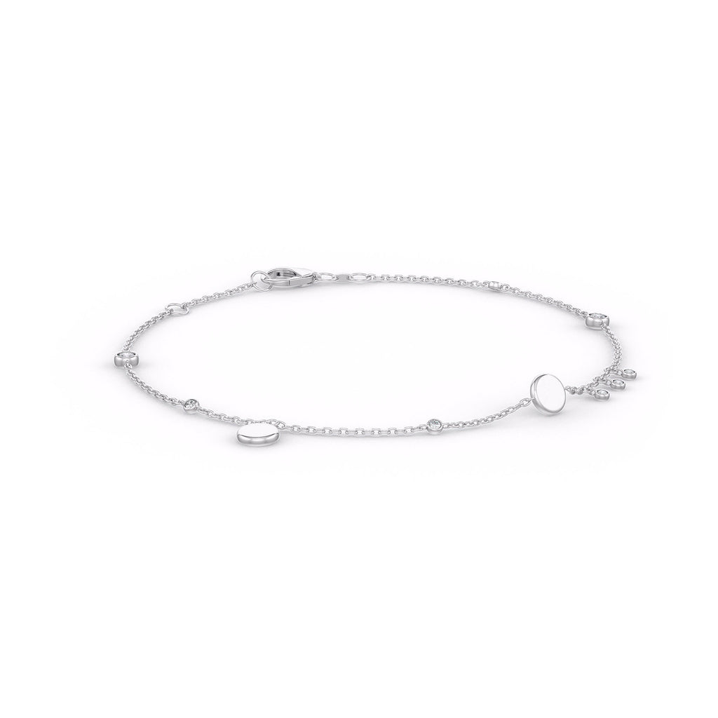 Modern 18ct white gold diamond bracelet