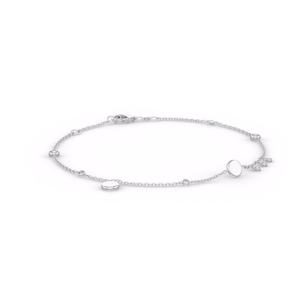 Modern 18ct white gold diamond bracelet