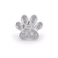 Luxury white gold paw stud earring with dazzling diamonds