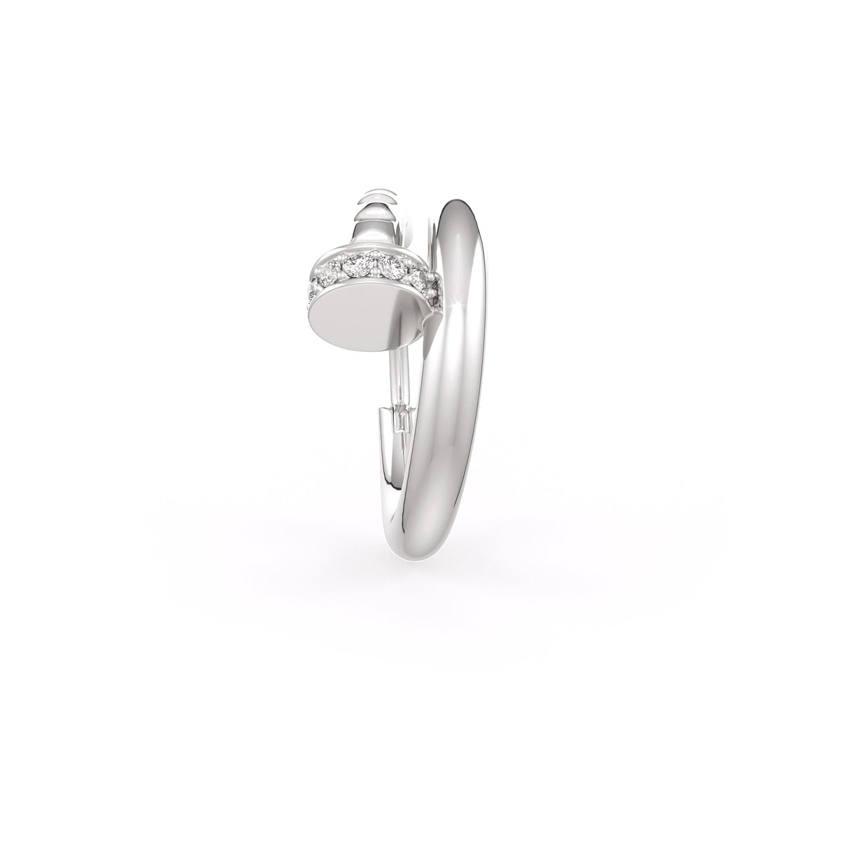 Diamond Nail Hoop Cartilage Earring 10mm in 18ct White Gold