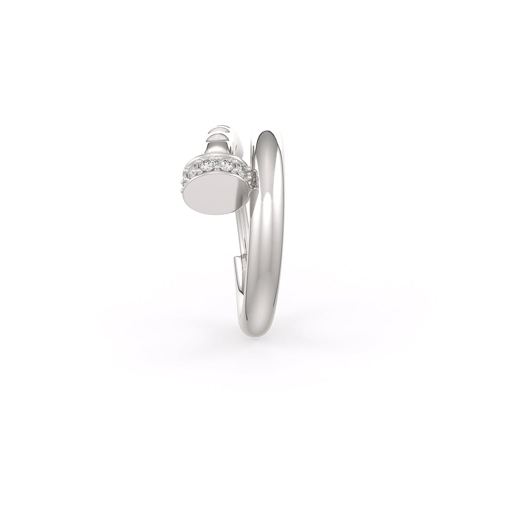 Luxury diamond piercing with a distinctive nail inspired shape
