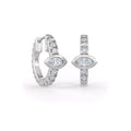 Radiant marquise diamond eternity hoops in white gold