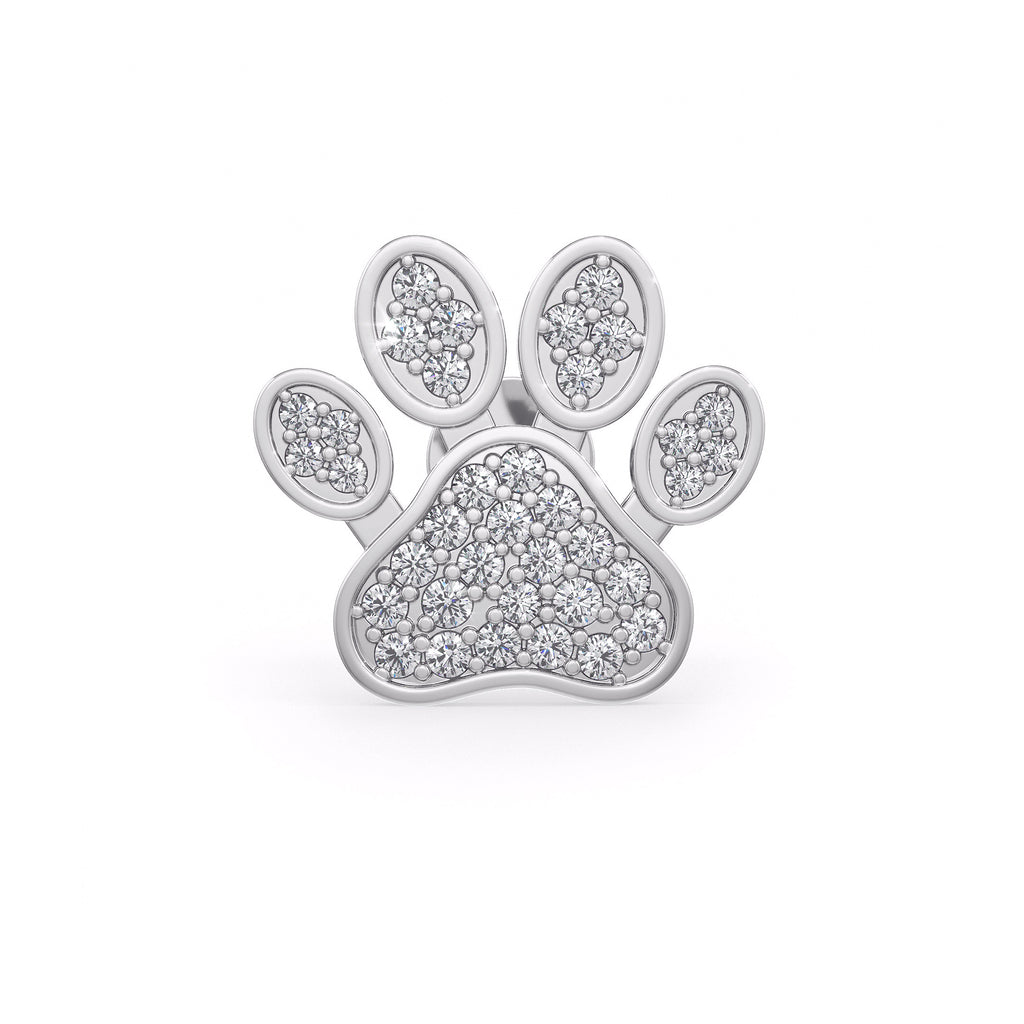 18ct White Gold Diamond Paws Studs with Screwbacks 0.42ct Earrings