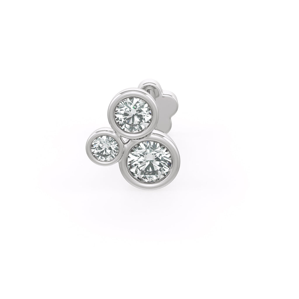 Elegant bubble diamond nose stud design