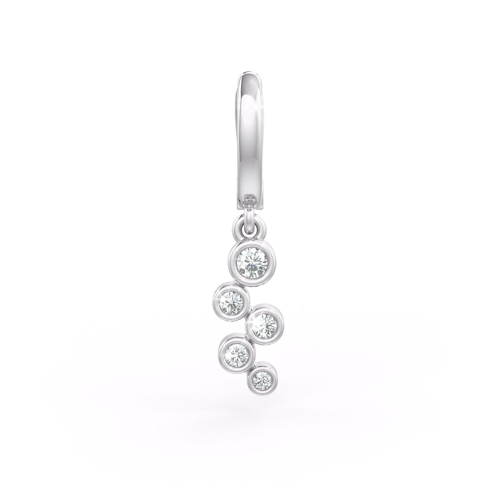 Bubble Diamond Hoop Earrings White Gold
