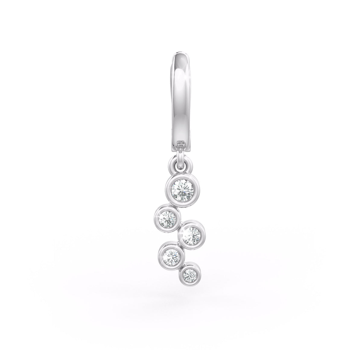 Bubble Diamond Hoop Earrings White Gold