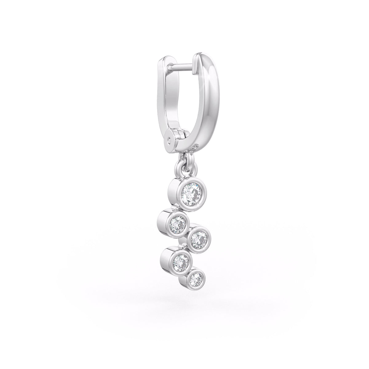 Bubble Diamond Hoop Earrings White Gold