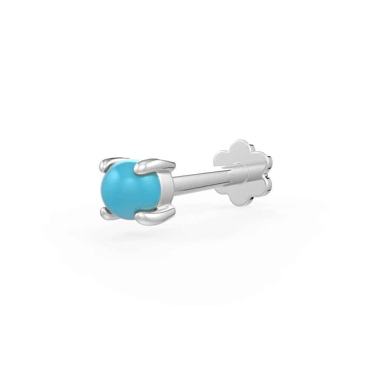 Delicate turquoise gemstone nose pin