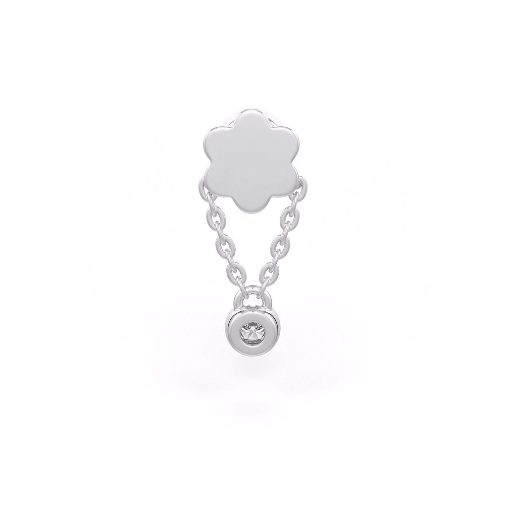 Luxury white gold cartilage stud