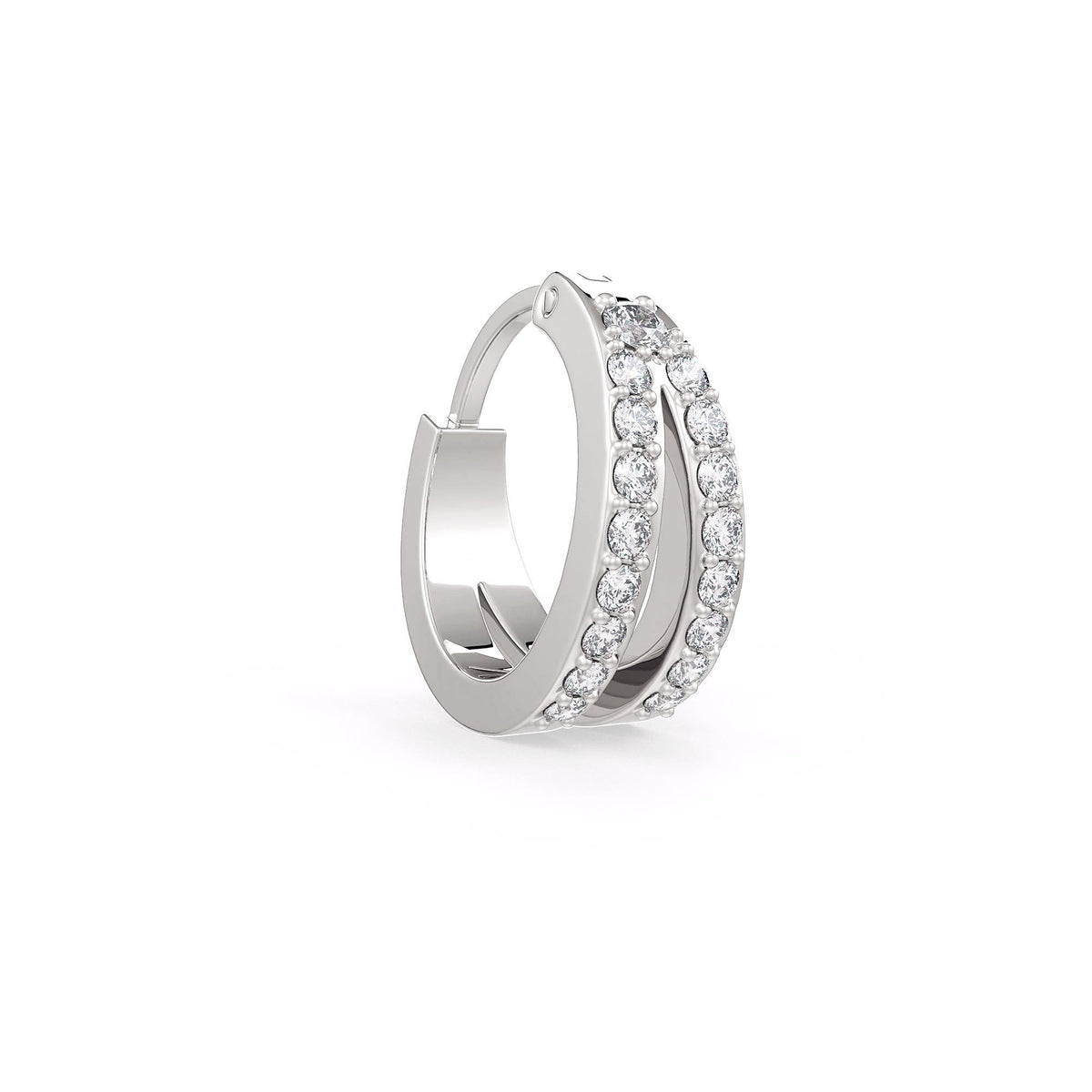 White gold diamond nose hoop ring