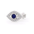 Sapphire diamond evil eye cartilage stud in 18ct white gold