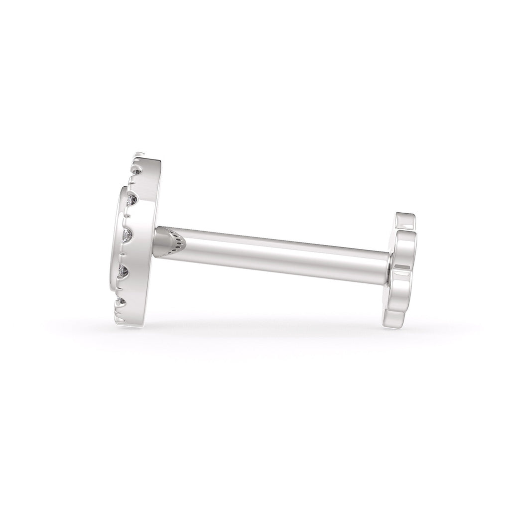 18ct white gold evil eye piercing with diamonds