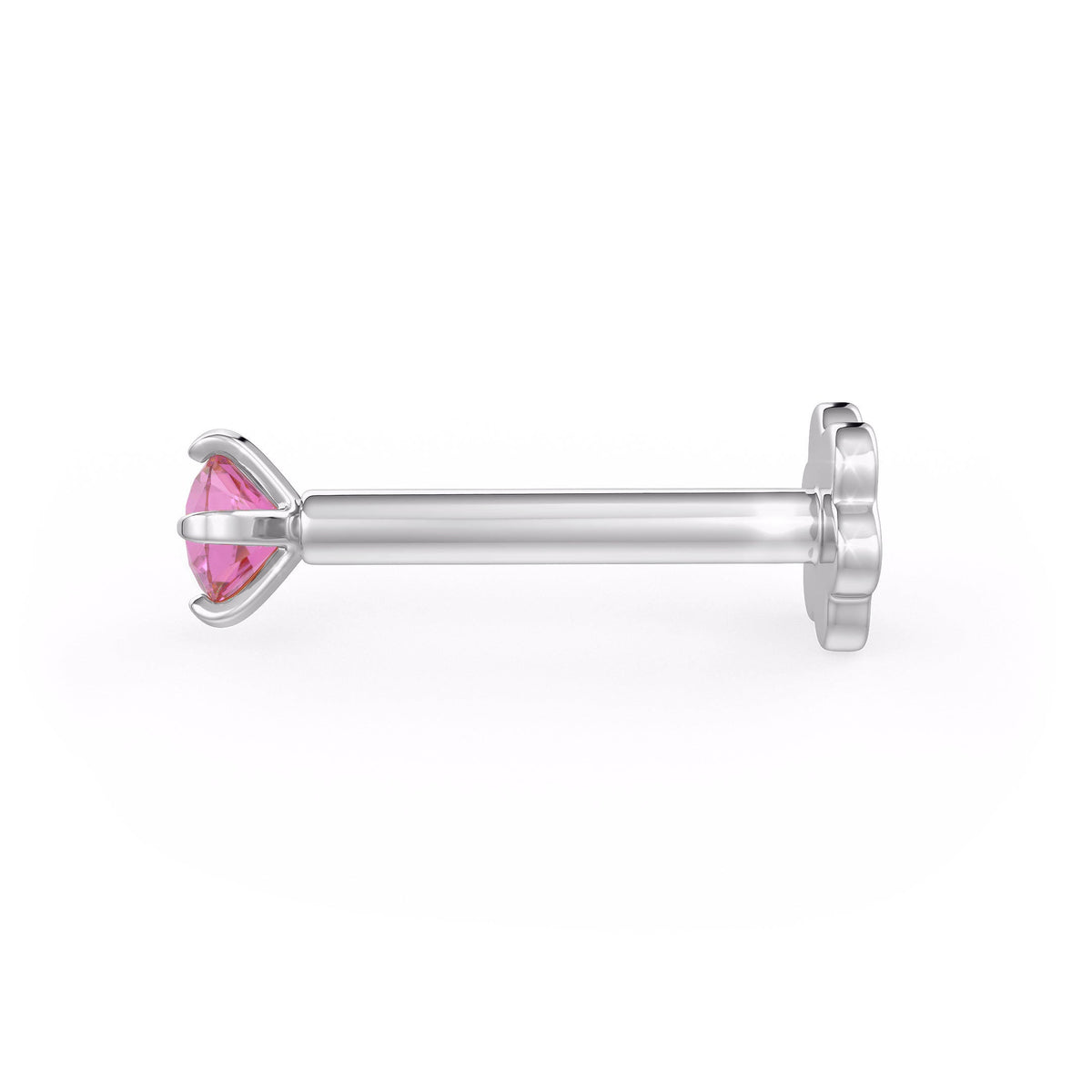  Piercing al naso in zaffiro rosa e oro bianco