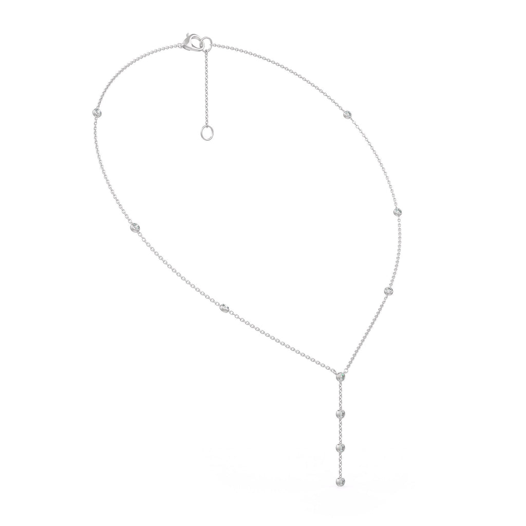18ct white gold refined diamond by the yard necklace