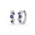 Diamond Sapphire Bubble Hoops Earrings 18ct White Gold