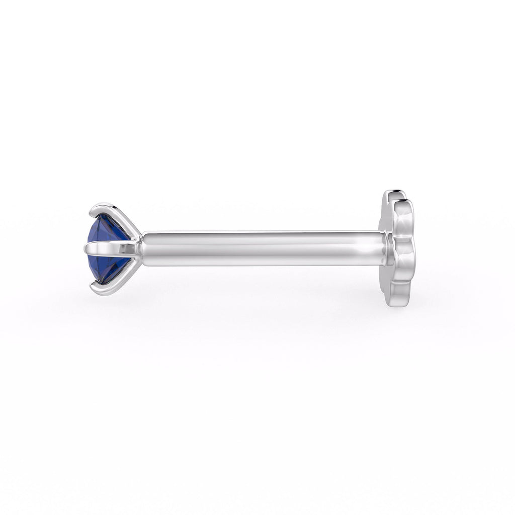  Piercing al naso in zaffiro blu e oro bianco