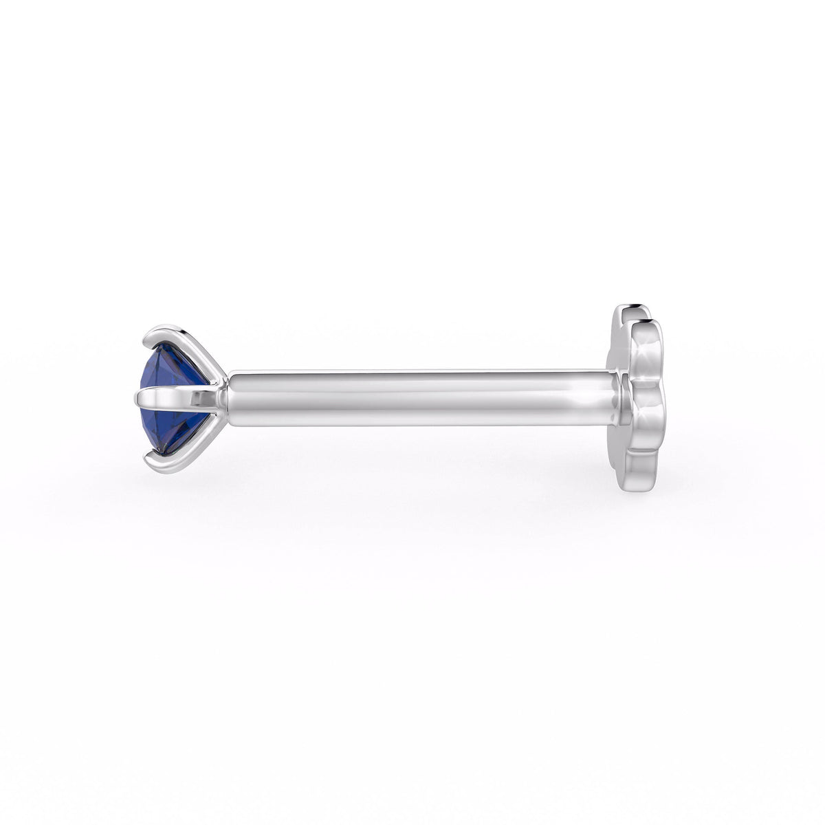 Blue Sapphire and White Gold Nose Stud