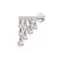 18ct white gold diamond nose stud with droplet design