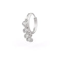 Diamond Nose Hoop Ring in 18ct White Gold Bezel Charms