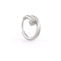 Diamond nail ring nose hoop in 18ct white gold