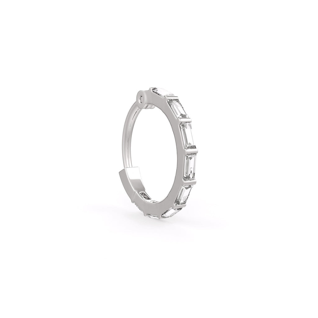 Elegant 0.15ct diamond nose hoop in 18ct white gold
