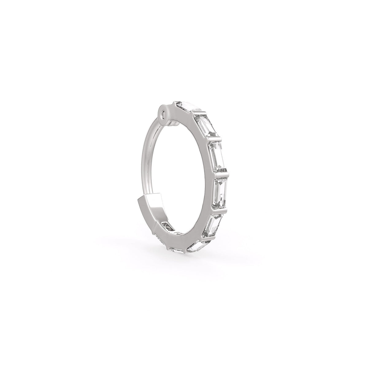 Elegant 0.15ct diamond nose hoop in 18ct white gold